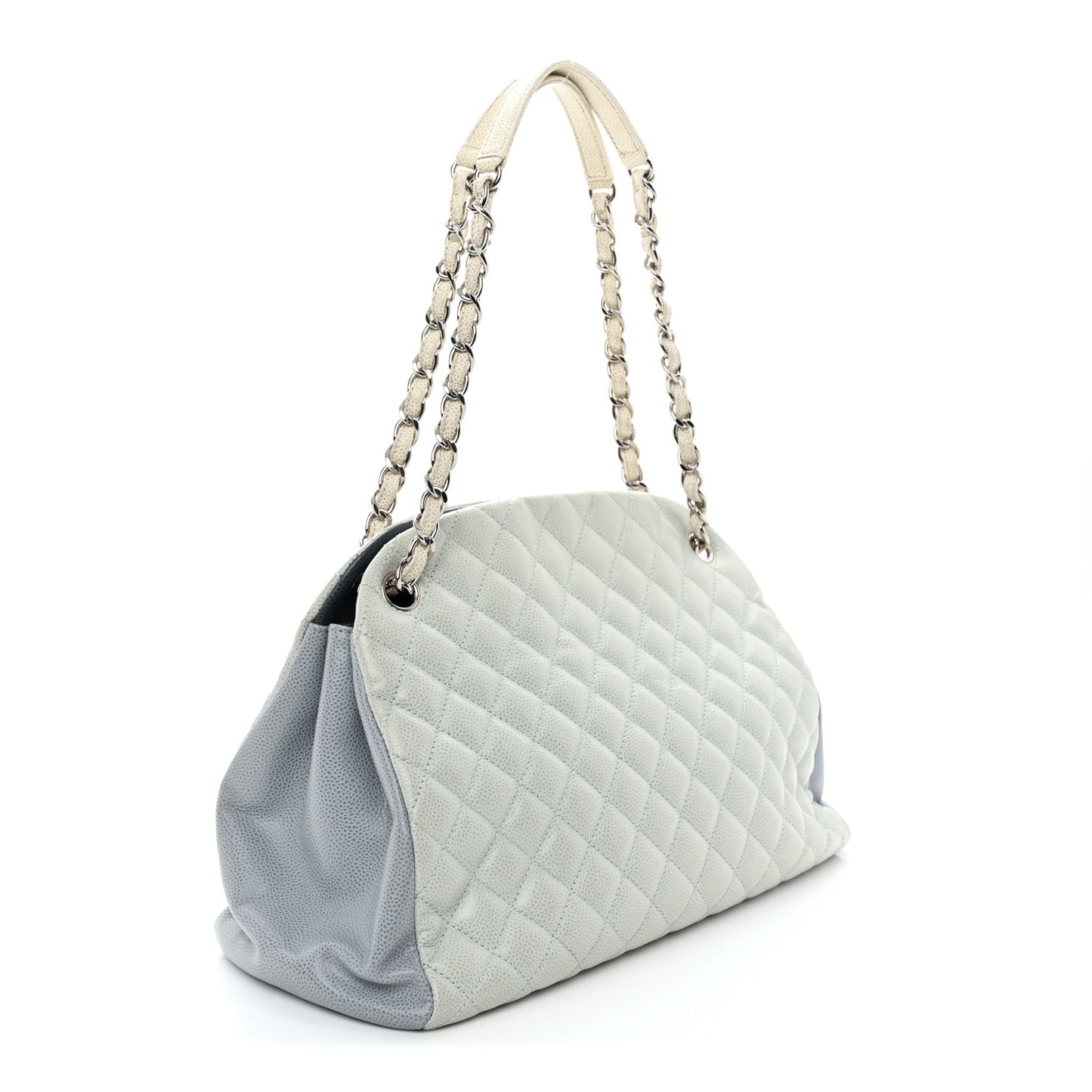 Caviar Quilted Large Just Mademoiselle Bowling Bag Light Blue
