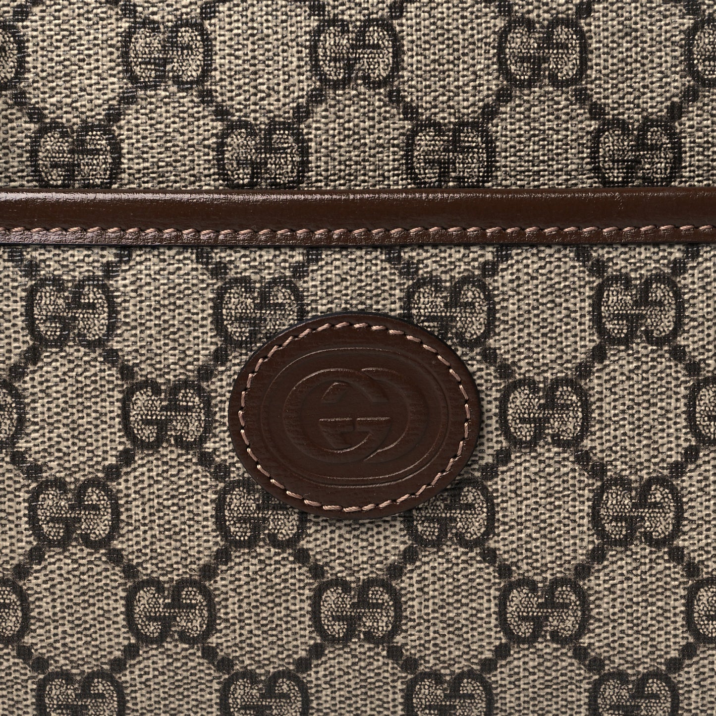 GG Supreme Monogram Azalea Calfskin Mini Retro Interlocking G Shoulder Bag Beige Ebony Brown Sugar