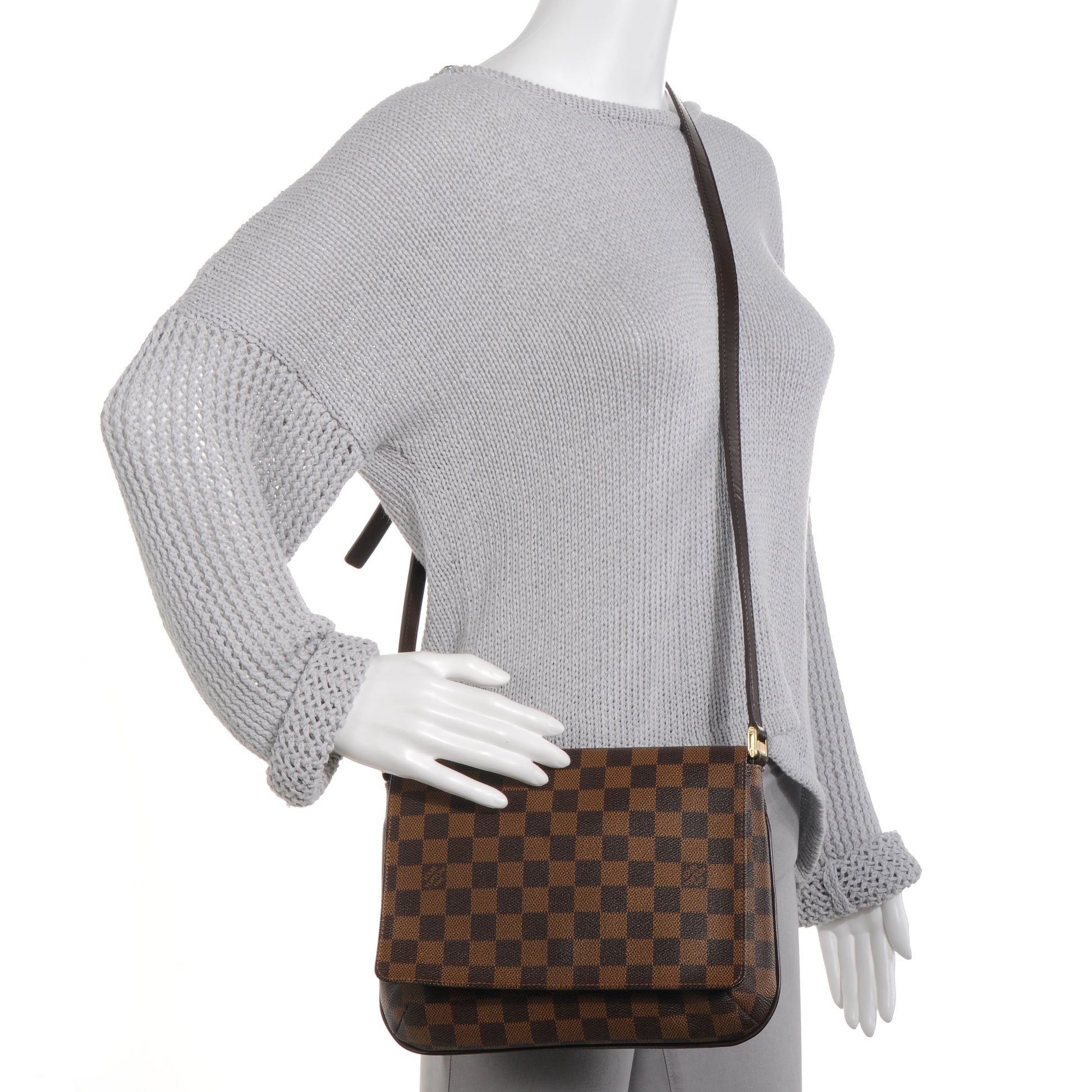 Louis Vuitton Damier Ebene Musette Tango Long Strap 2 of 7