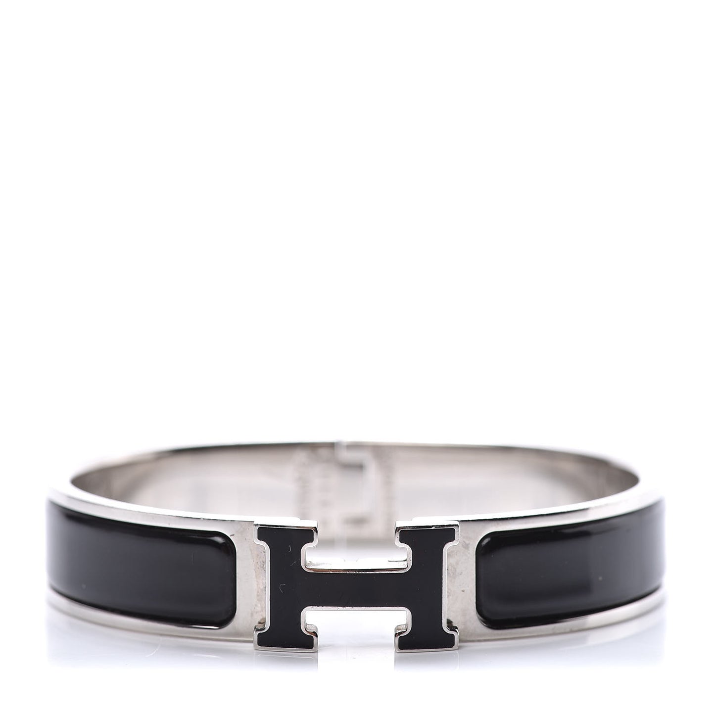 Enamel Narrow Clic Clac H Bracelet PM Black