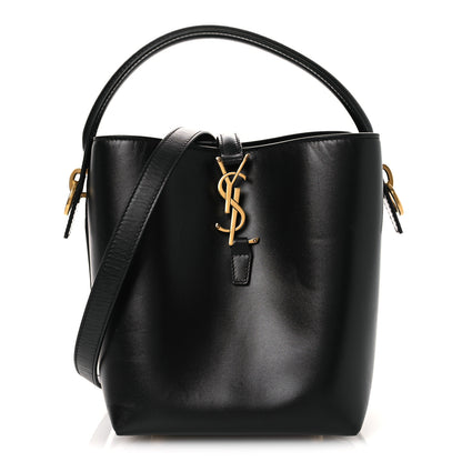 Saint Laurent Smooth Shiny Calfskin Monogram Le 37 Small Bucket Bag Black 1 of 15