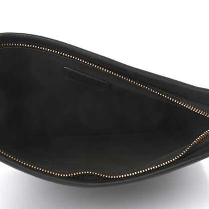 Christian Dior Calfskin Embossed Logo Zip Clutch Black 5 of 7