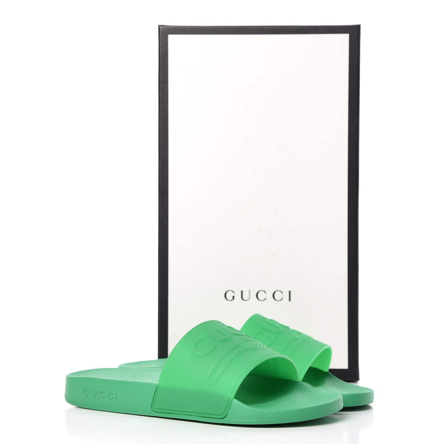 Rubber Logo Stamped Mens Slide Sandals 7 Verde