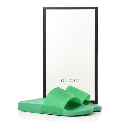 Gucci Rubber Logo Stamped Mens Slide Sandals 7 Verde 11 of 11