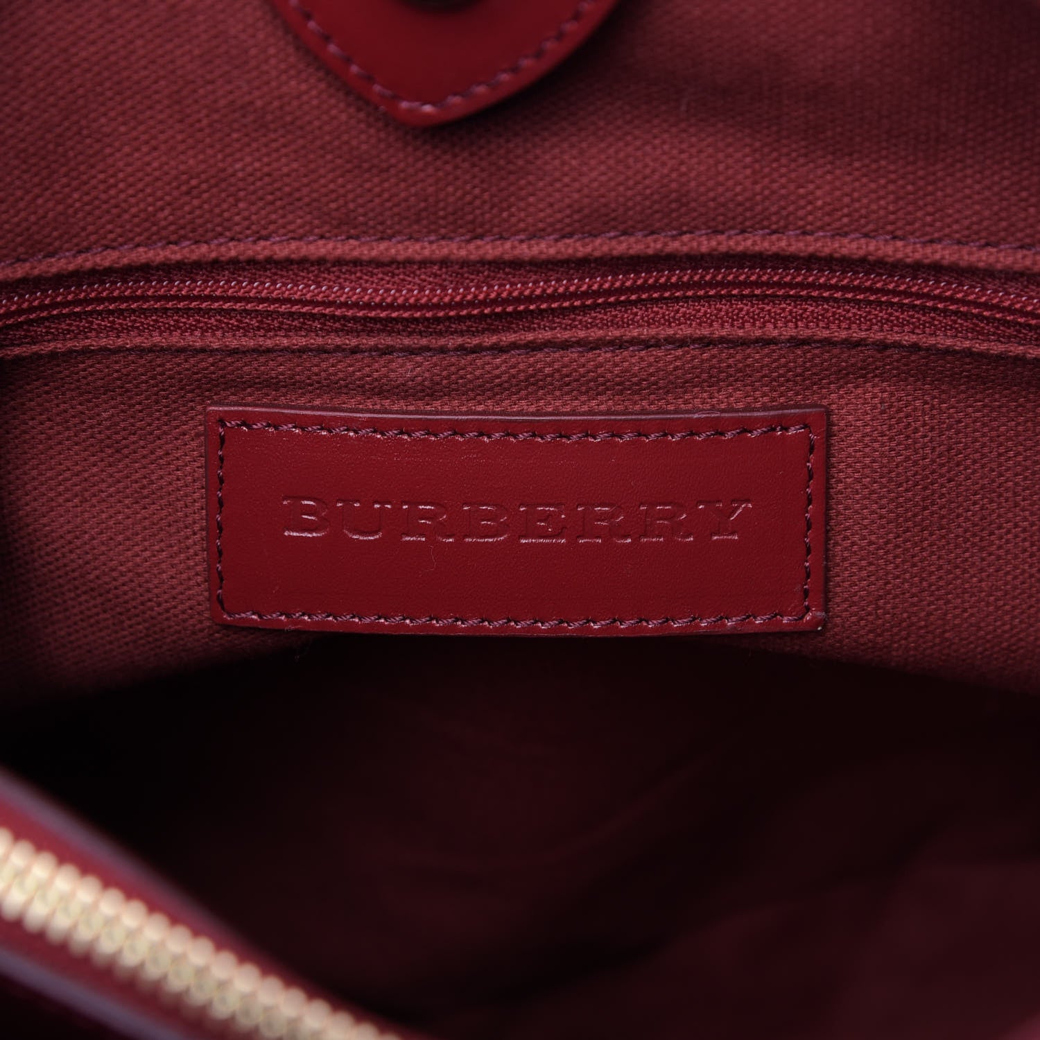 Burberry Haymarket Check Small Northfield Tote Military Red 9 of 11