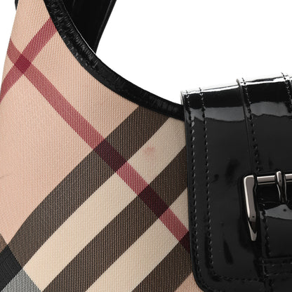 Burberry Patent Nova Check Brook Hobo Black 10 of 10