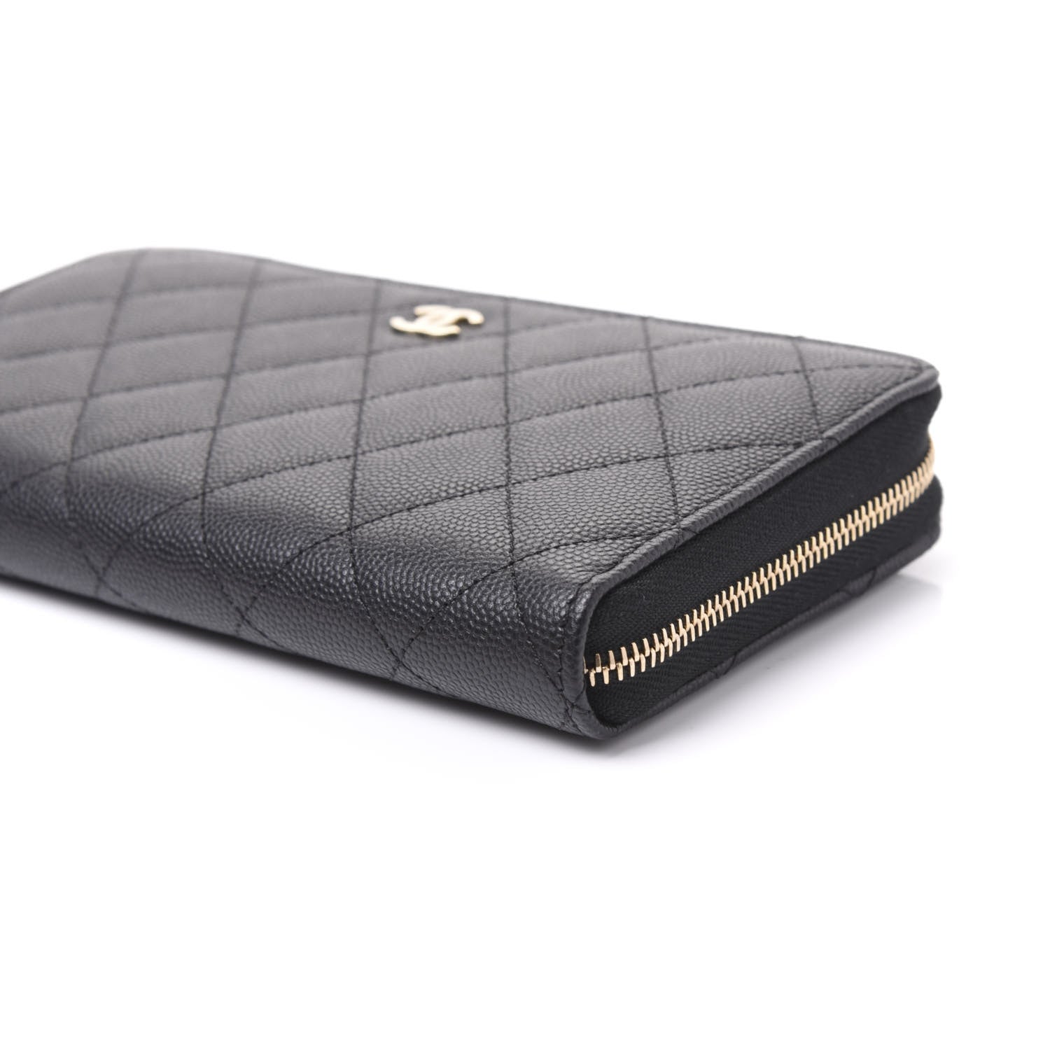 Chanel Caviar Quilted Large Gusset Zip Around Wallet Black 6 of 9