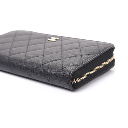 Chanel Caviar Quilted Large Gusset Zip Around Wallet Black 6 of 9