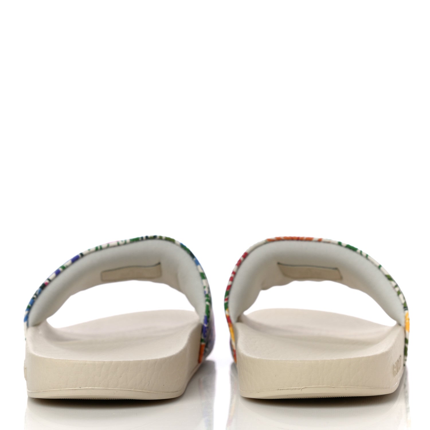 Gucci X KEN SCOTT Rubber Infinity Giardino d Apri Interlocking G Womens Pool Slide Sandals 35 Ivory Pink Wild Rose 6 of 10