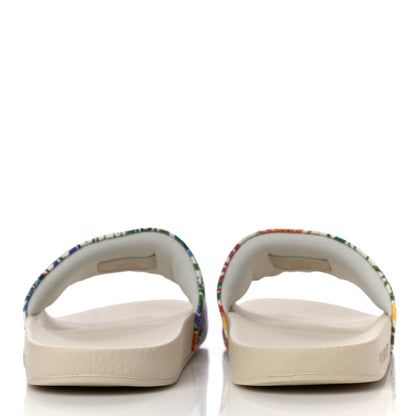 Gucci X KEN SCOTT Rubber Infinity Giardino d Apri Interlocking G Womens Pool Slide Sandals 35 Ivory Pink Wild Rose 6 of 10