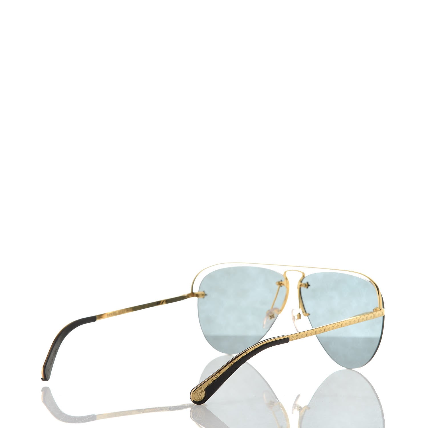 Louis Vuitton Metal Monogram Grease Sunglasses Z1172W Gold 4 of 9