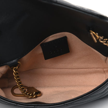 Gucci Calfskin Matelasse Super Mini GG Marmont Shoulder Bag Black 4 of 9