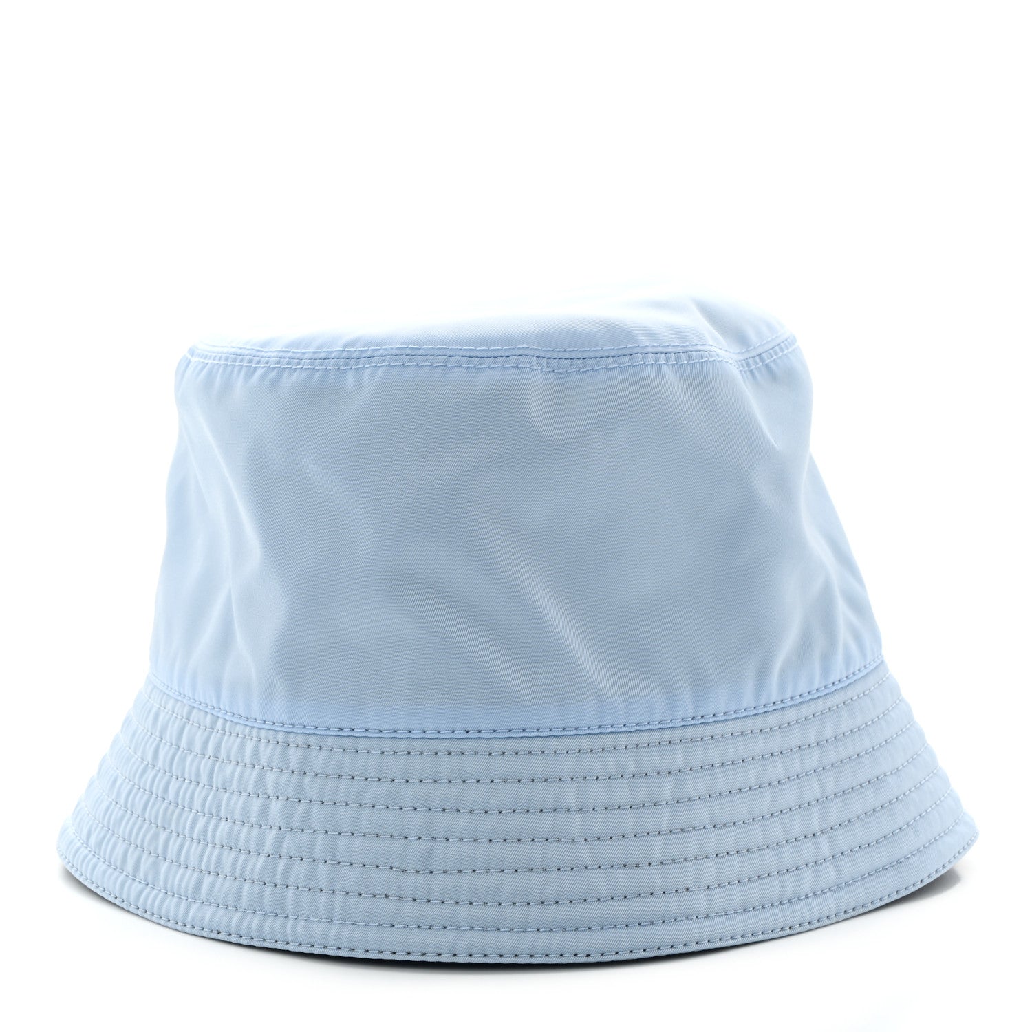 Prada Re-Nylon Metal Triangle Logo Womens Bucket Hat M Celeste 1 of 8