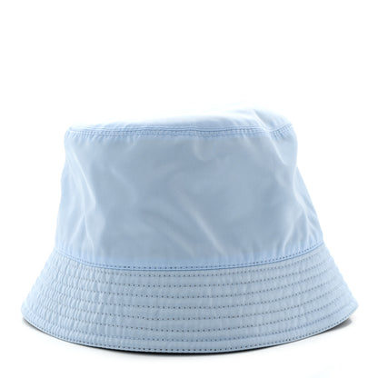 Prada Re-Nylon Metal Triangle Logo Womens Bucket Hat M Celeste 1 of 8