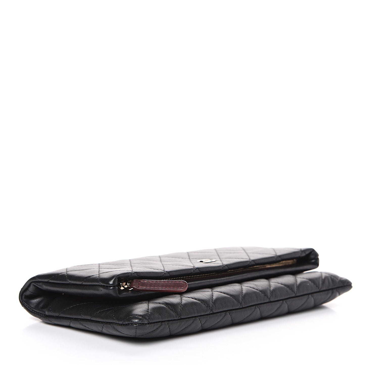 Lambskin Quilted CC Beauty Clutch Black