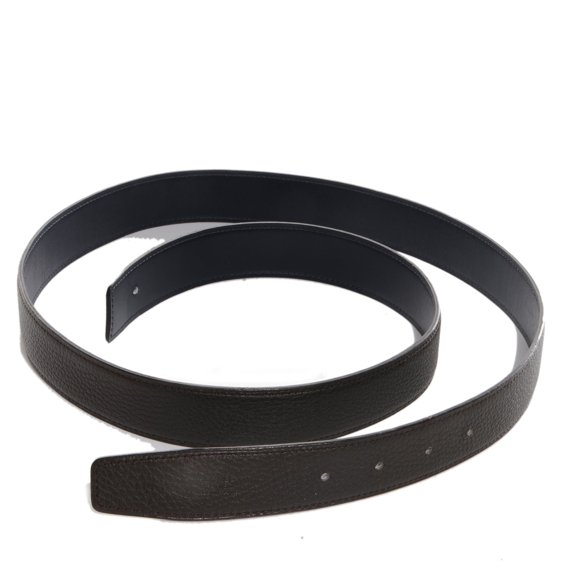 Hermes Taurillon Clemence Box Reversible 32mm Belt Strap 110 Vert Caucase Indigo 2 of 4