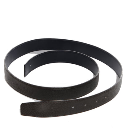 Hermes Taurillon Clemence Box Reversible 32mm Belt Strap 110 Vert Caucase Indigo 2 of 4