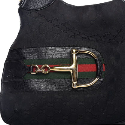 Gucci Monogram Web Hasler Hobo Black 11 of 14