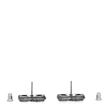 Chanel Ruthenium Twisted CC Earrings Silver 3 of 4