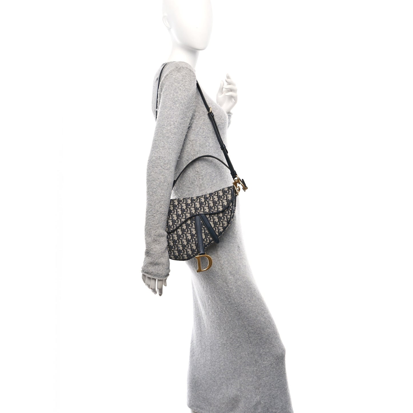 Oblique Saddle Bag With Strap Blue