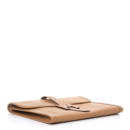 Hermes Courchevel Jige GM Clutch Gold 4 of 8