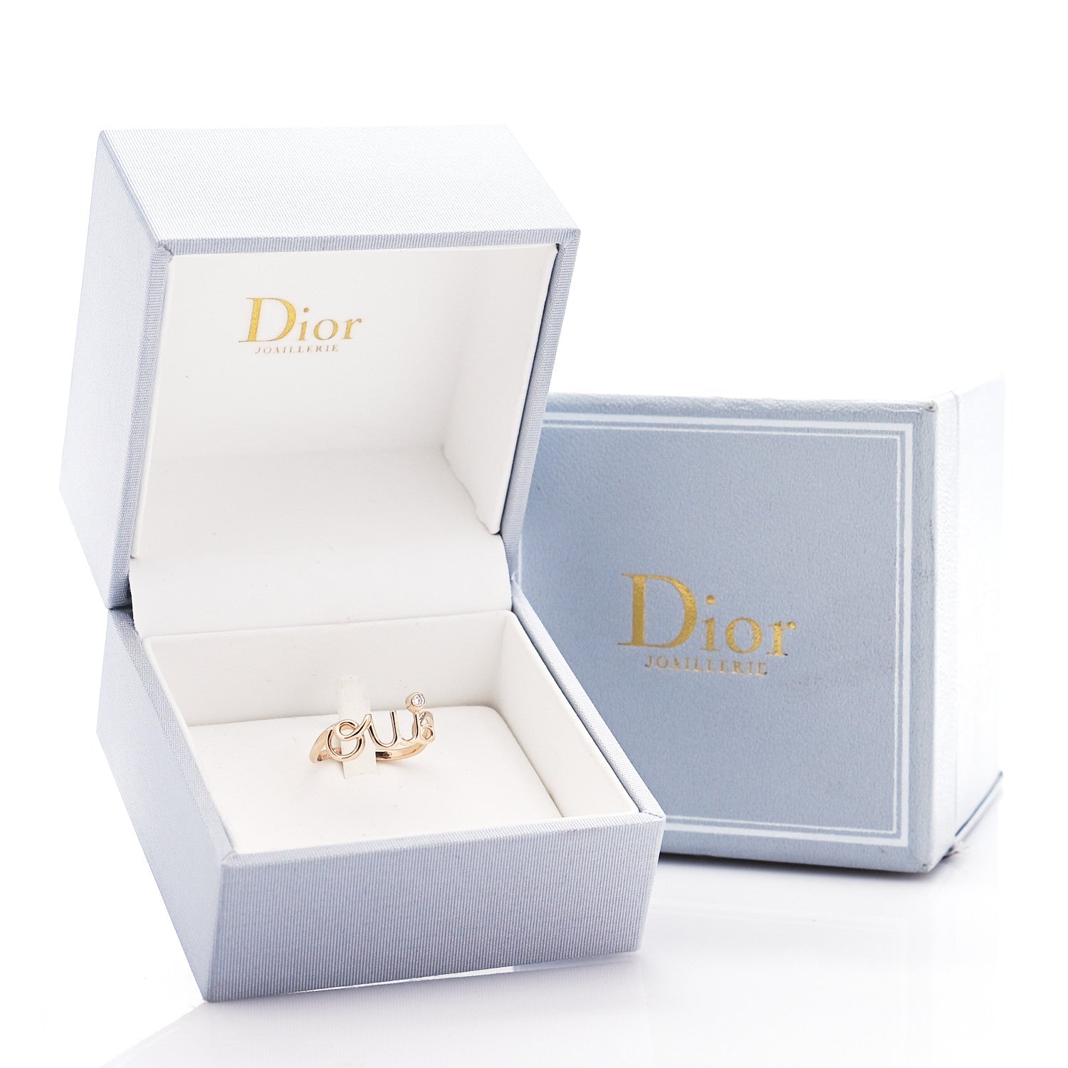 Christian Dior 18K Rose Gold Diamond Oui Ring 54 7 9 of 10