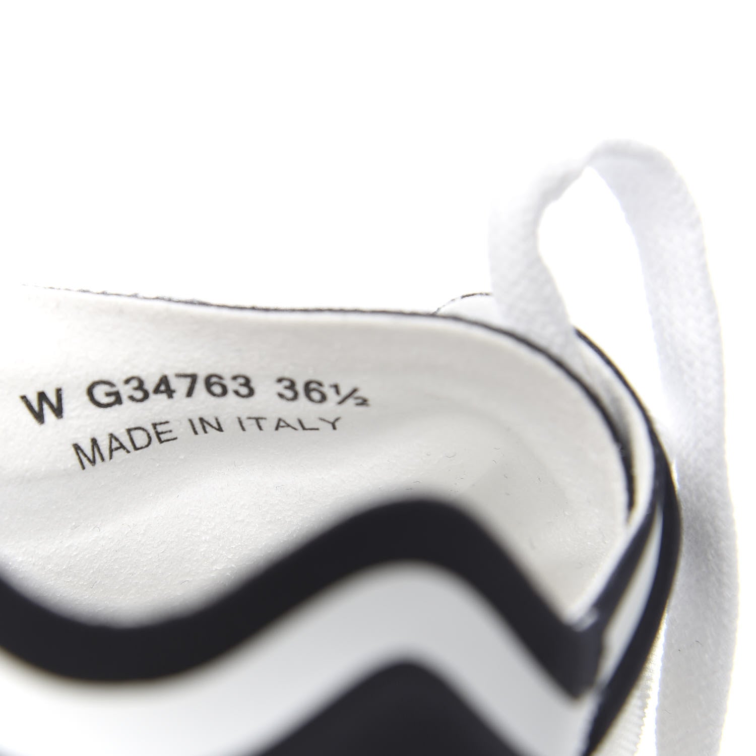 Chanel Lycra Womens CC Sneakers 36.5 White Black 7 of 8