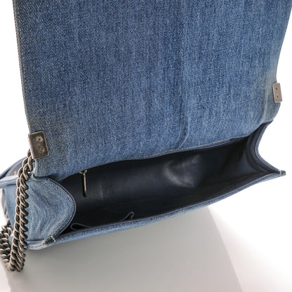 Chanel Denim Quilted Large Boy Flap Blue 5 of 6