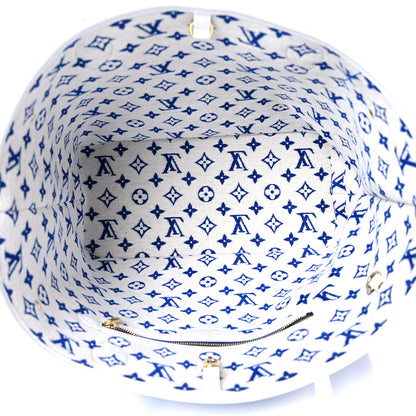 Louis Vuitton Jacquard Velvet Monogram LV Match Neverfull MM Bleu 5 of 10