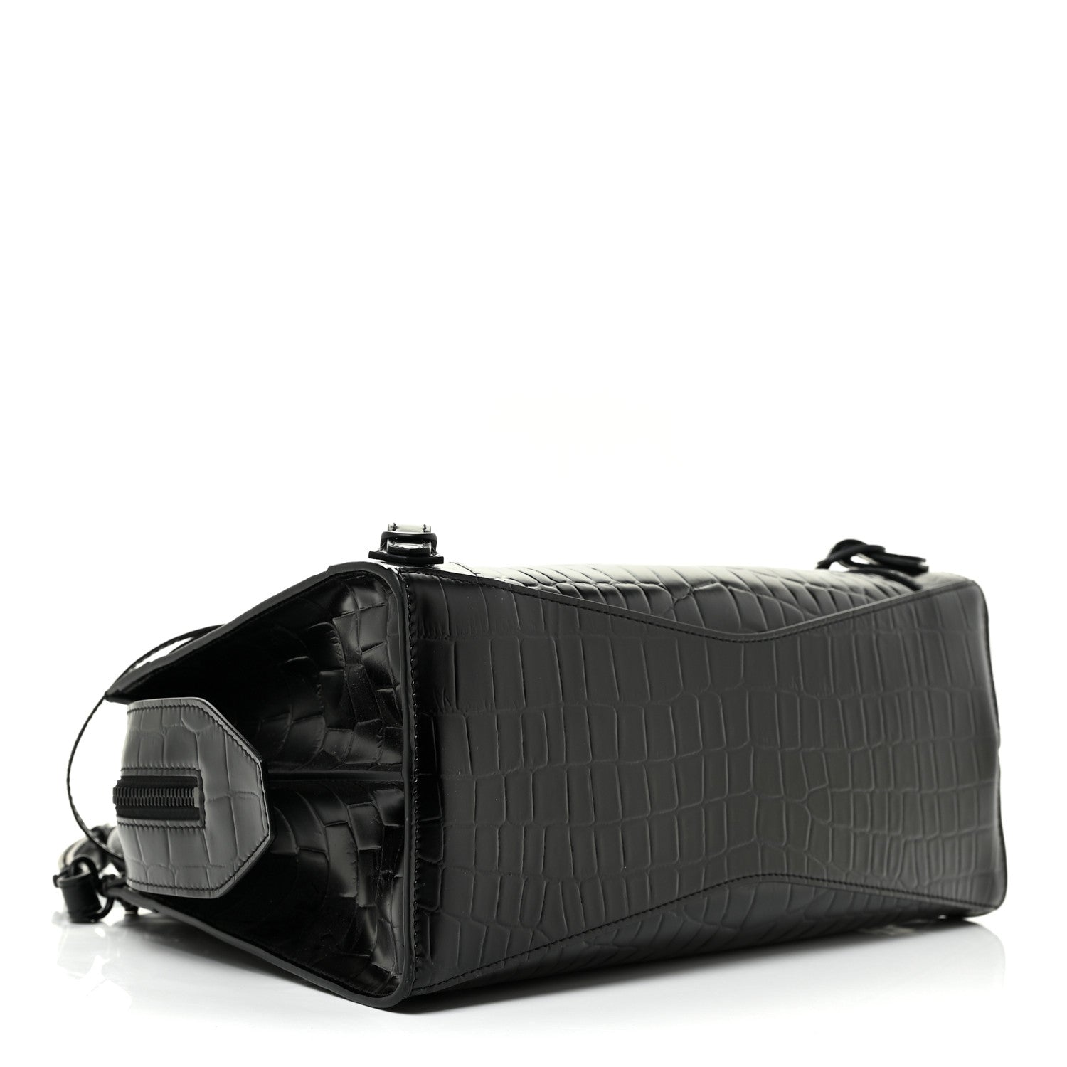 Balenciaga Semi Shiny Calfskin Crocodile Embossed Neo Classic Black Hardware S City Black 4 of 9