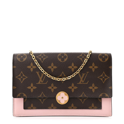 Louis Vuitton Monogram Flore Chain Wallet Rose Ballerine 1 of 9