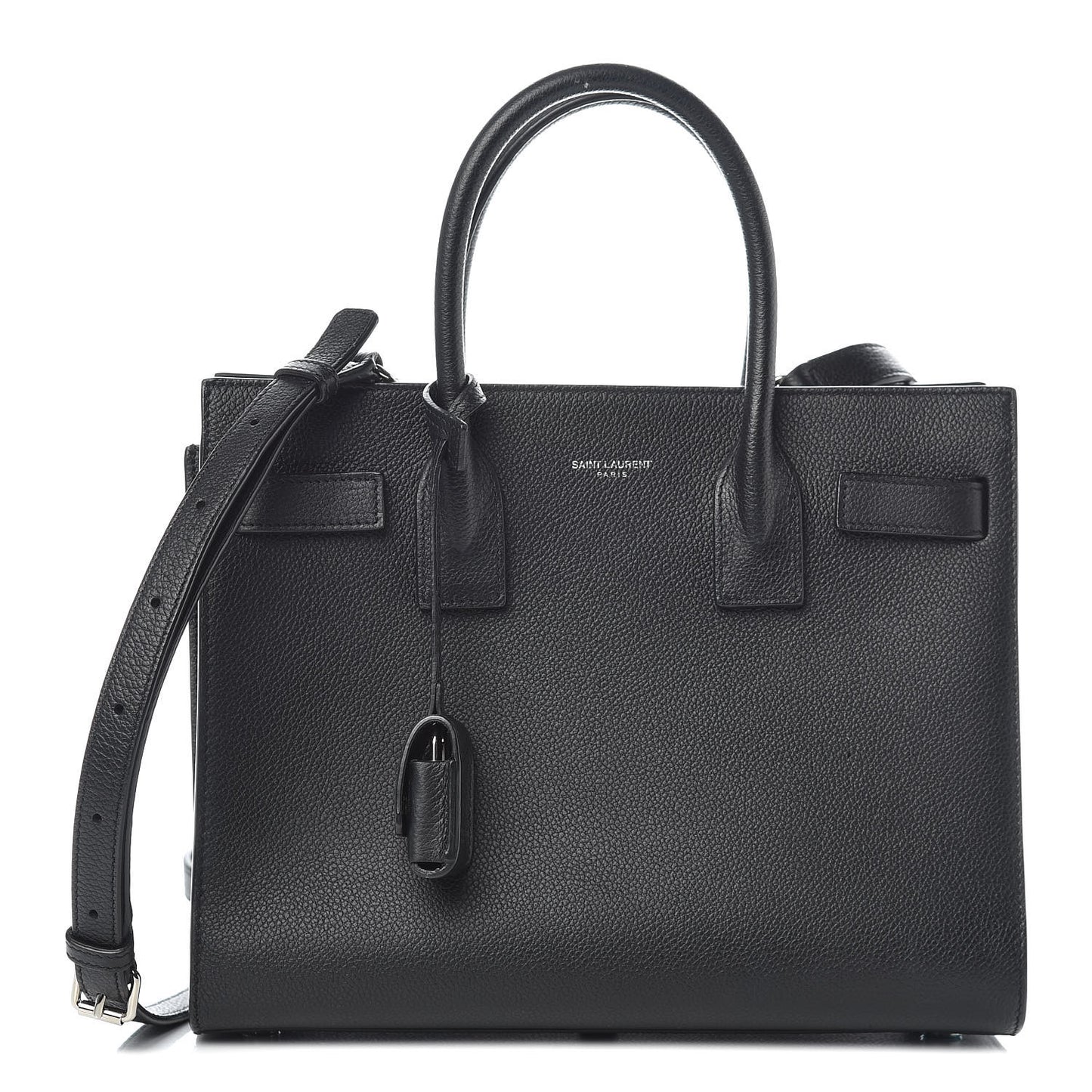 Grained Calfskin Baby Sac De Jour Black