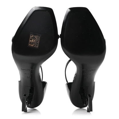 Saint Laurent Vernice Chiffon Opyum 85 Sandals 37 Black 6 of 9