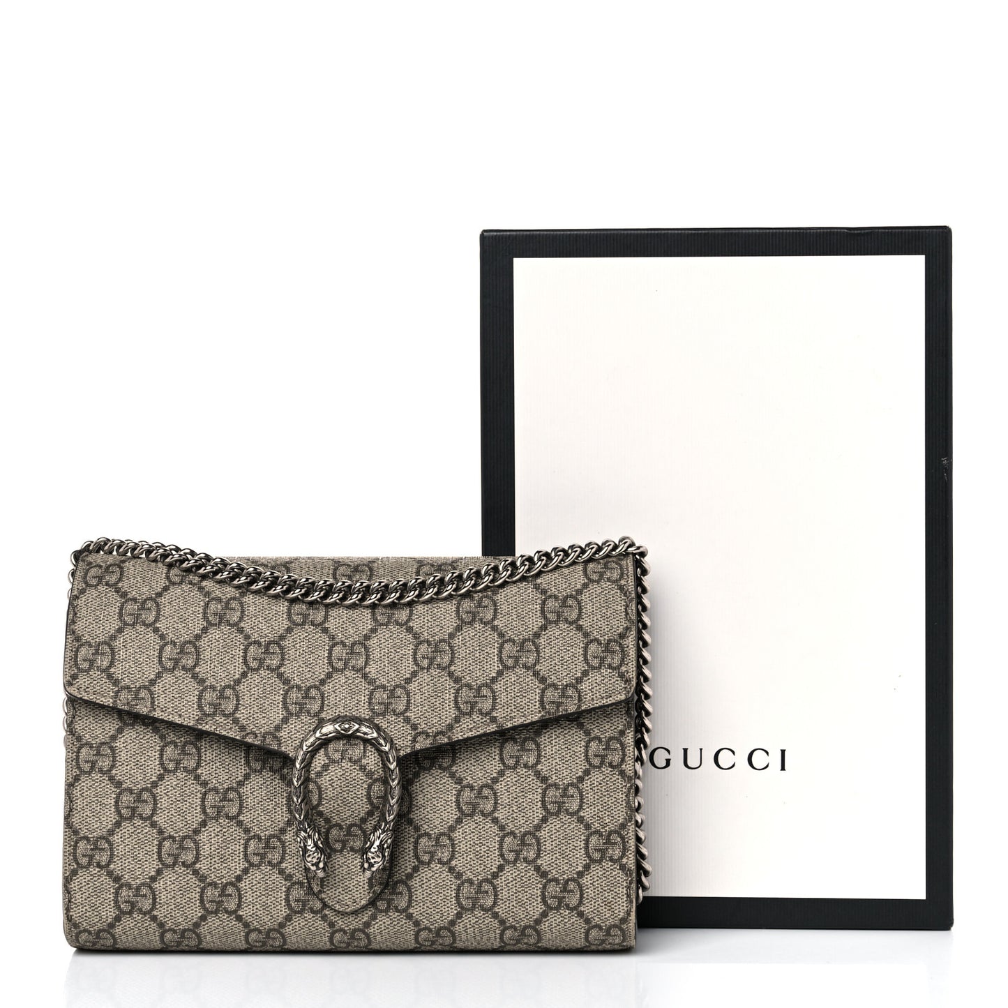 GG Supreme Monogram Mini Dionysus Chain Wallet Beige Taupe