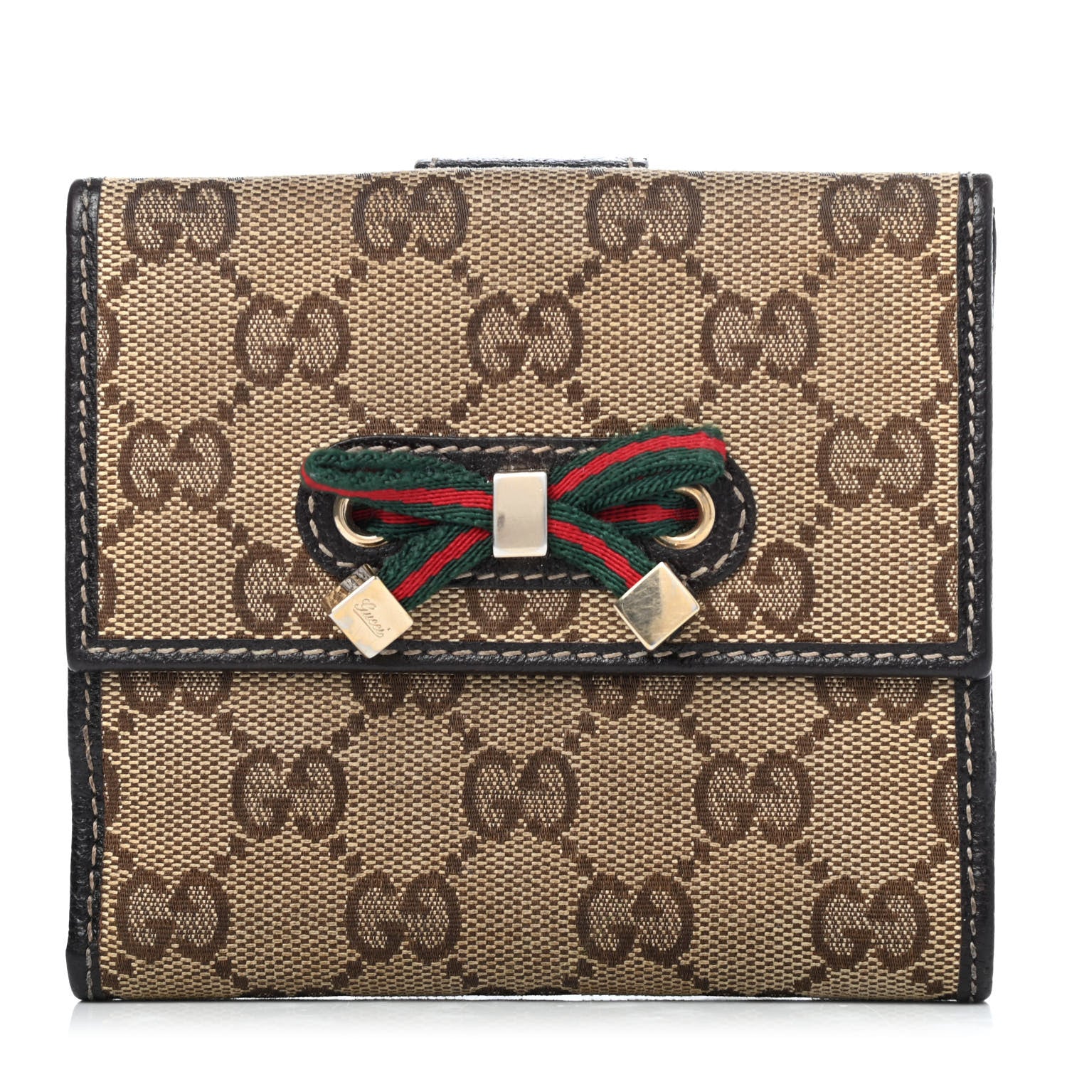 Gucci Monogram Princy Compact French Flap Wallet Brown 1 of 4