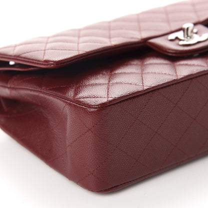 Chanel Caviar Quilted Medium Double Flap Dark Red 6 of 11