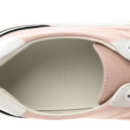 Hermes Canvas Calfskin Deep Sneakers 37 Framboise White 7 of 9