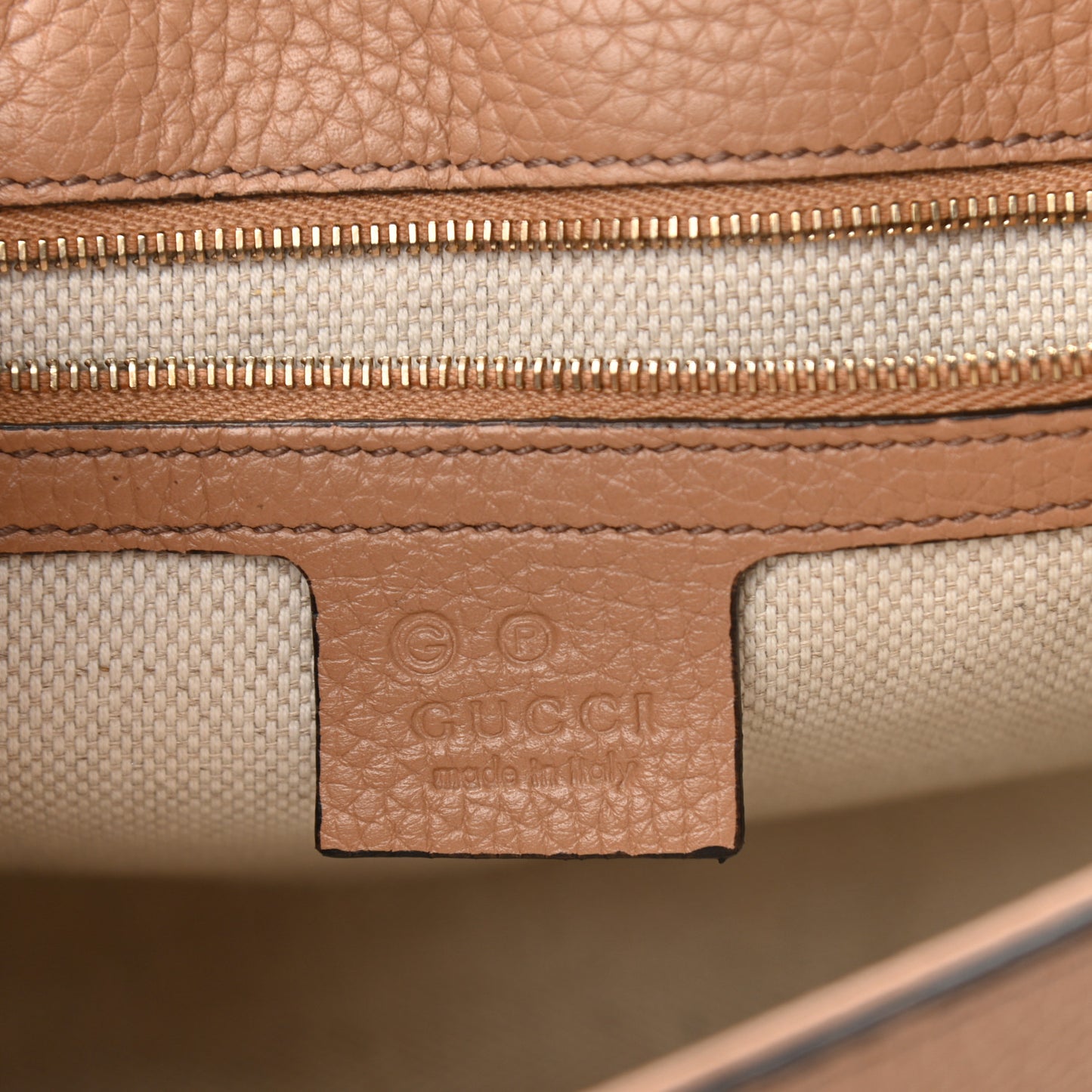Pebbled Calfskin Medium Soho Flap Crossbody Camelia