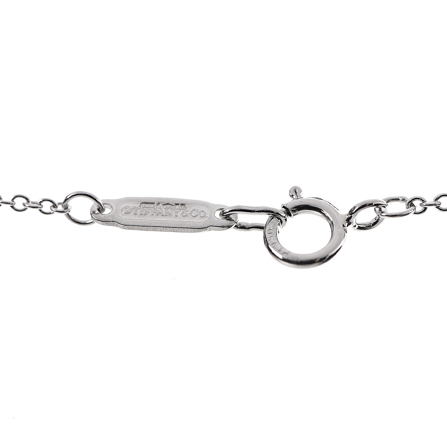 Platinum Diamond Mini Vintage Oval Key Pendant Necklace