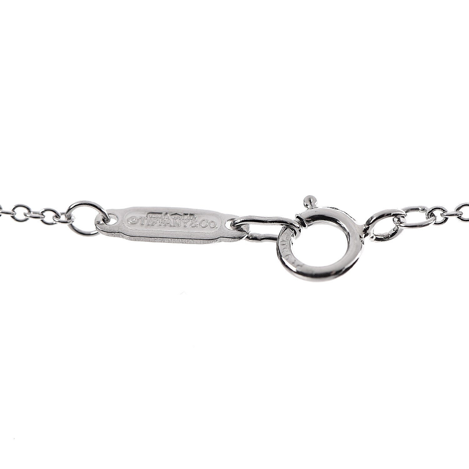 Tiffany Platinum Diamond Mini Vintage Oval Key Pendant Necklace 5 of 7