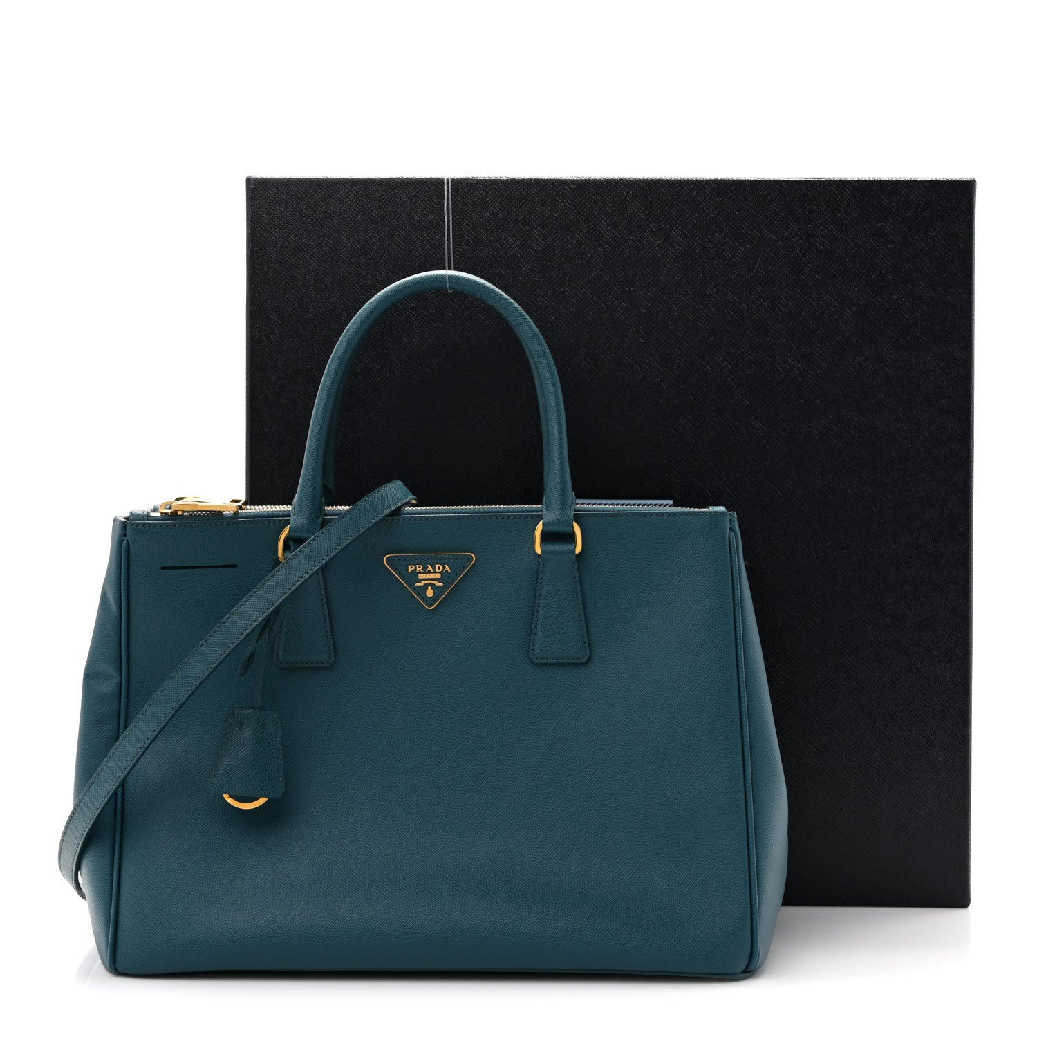 Prada Saffiano Medium Galleria Double Zip Tote Ottanio 12 of 12