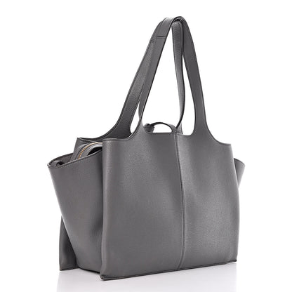 Celine Baby Grained Calfskin Medium Tri-Fold Bag Grey 3 of 15
