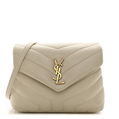 Saint Laurent Calfskin Y Quilted Monogram Toy Loulou Crossbody Bag Crema Soft 1 of 12