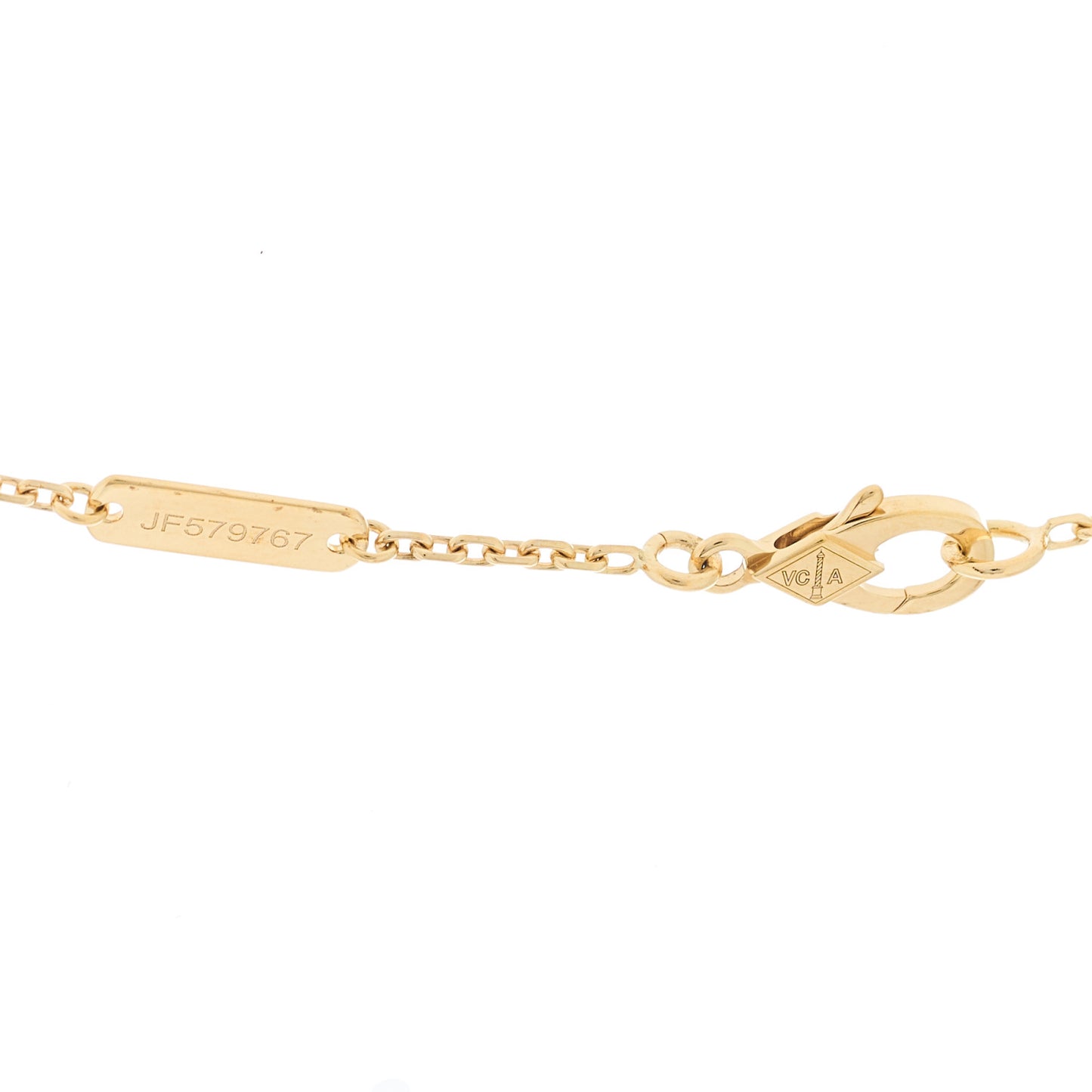 18K Yellow Gold Guilloche Vintage Alhambra Pendant Necklace