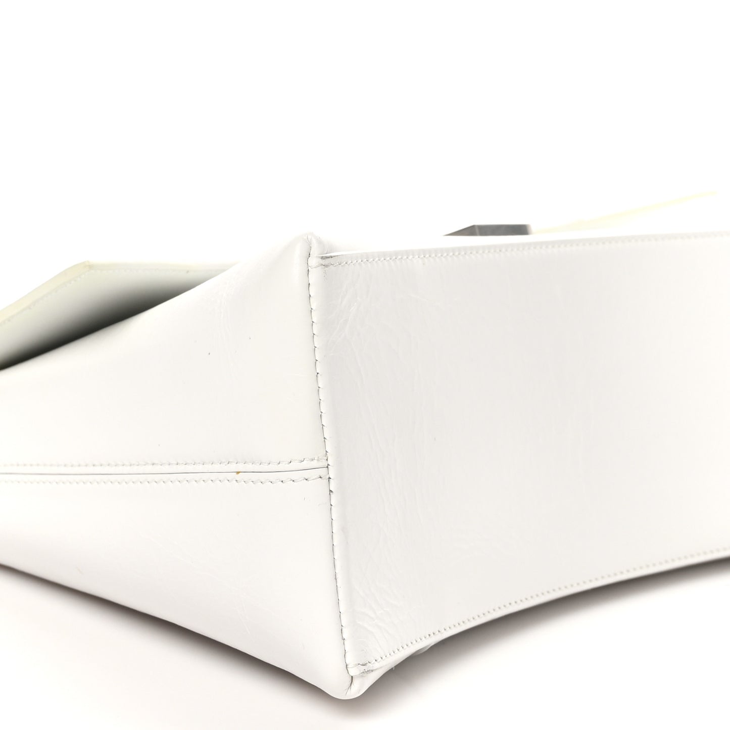 Calfskin S Downtown Chain Shoulder Bag White Black
