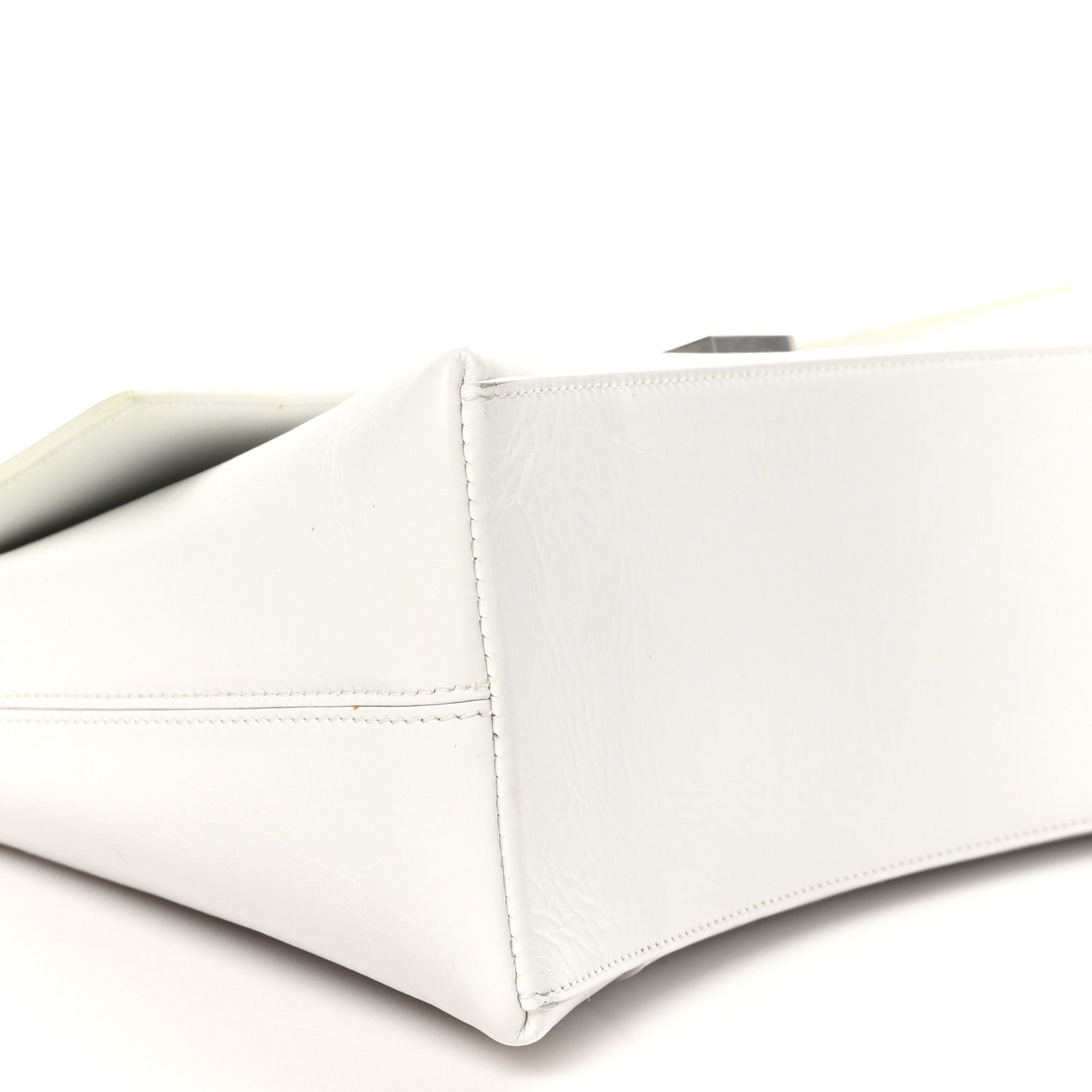 Balenciaga Calfskin S Downtown Chain Shoulder Bag White Black 9 of 10