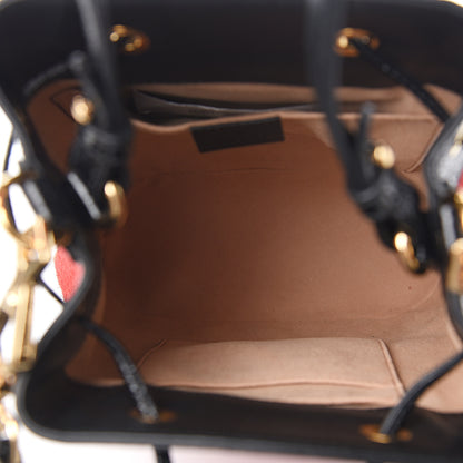 Gucci Suede Patent Web Small Ophidia Bucket Bag Hibiscus Red Black 4 of 9