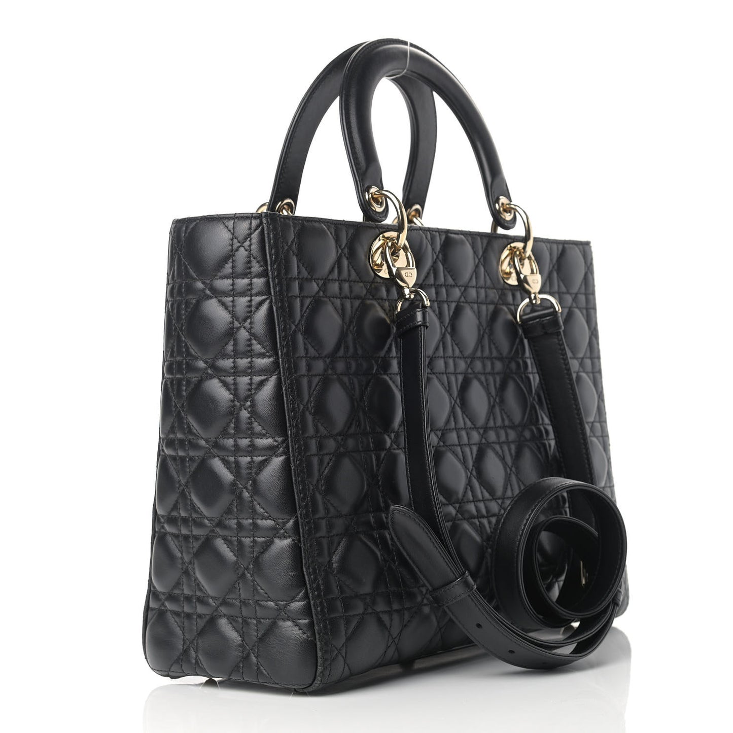 Lambskin Cannage Large Lady Dior Black