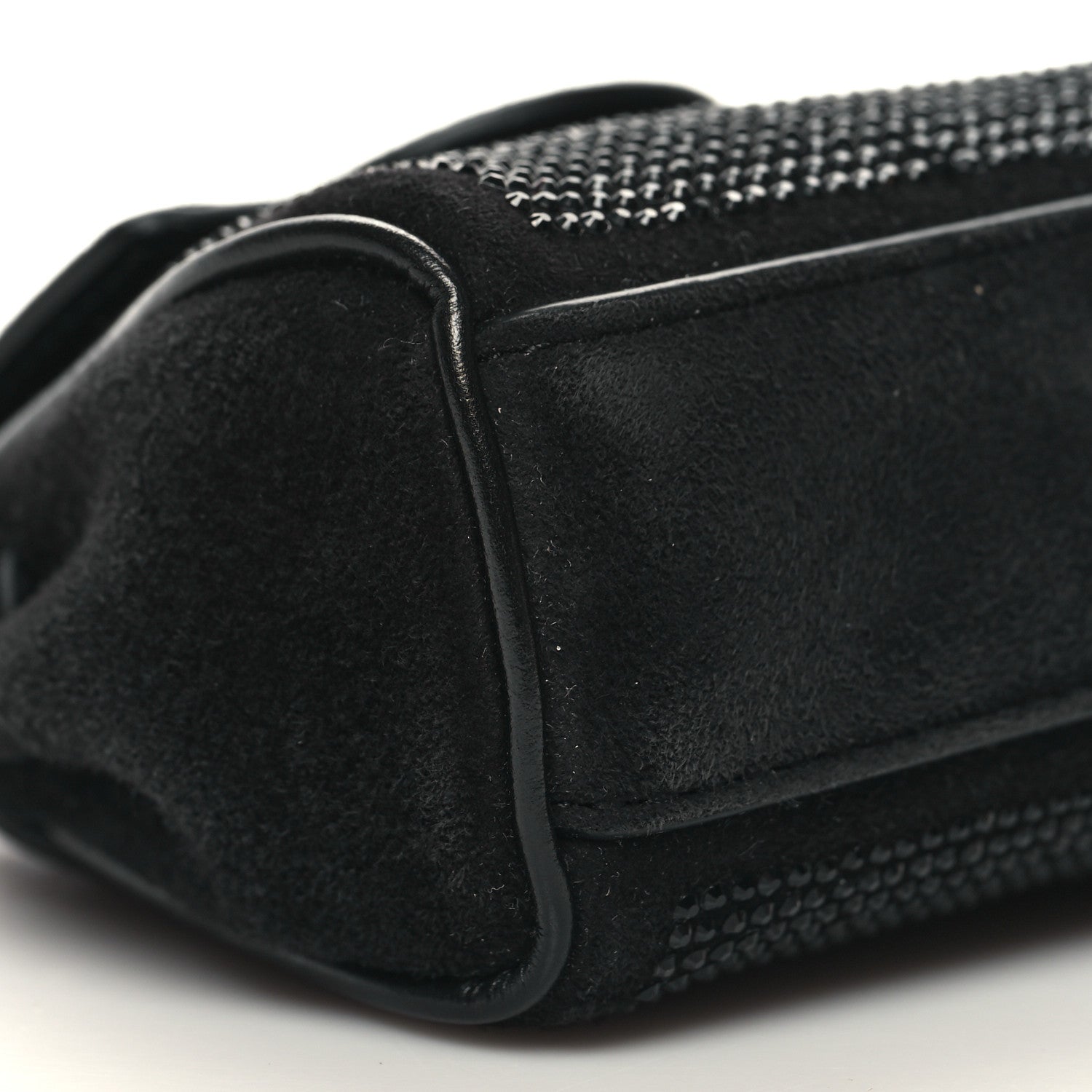 Versace Suede Crystal Studded Micro La Medusa Bag Black 8 of 10