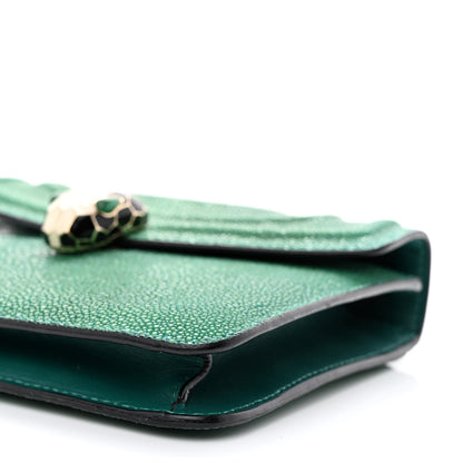 Bulgari Galuchat Calfskin Serpenti Forever Crossbody Bag Green 11 of 13
